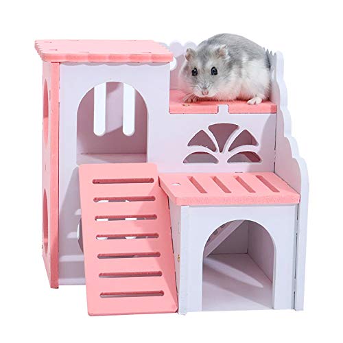 FJROnline Hamsterhaus, Deluxe, zweilagig, aus Holz, für Kleintiere, für Hamster, Maus, Ratten, Rennmäuse von FJROnline