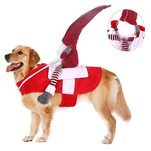 FJROnline Weihnachts-Outfit für Hunde, lustiges Weihnachtsmann-Reiter-Kostüm, für Chihuahua, Yorkshire Pudel, Größe XL von FJROnline