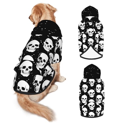 FJTP Halloween-Hunde-Kapuzenpullover für große Hunde, weicher Kapuzenpullover mit Loch für die Leine und Tasche, Hundekleidung für mittelgroße bis große Größen - XL von FJTP