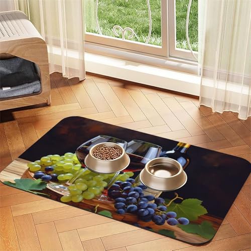 Art Red Wine Galsse & Trauben Haustier-Futtermatte, saugfähiges PU-Leder, für Hunde und Katzen, enthält verschüttete Flüssigkeiten, schützt Böden, rutschfeste Gummi-Unterseite, leicht zu reinigen, 40 Art Red Wine Galsse & Trauben Haustier-Futtermatte, saugfähiges PU-Leder, für Hunde und Katzen, enthält verschüttete Flüssigkeiten, schützt Böden, rutschfeste Gummi-Unterseite, leicht zu reinigen, 40 von FJWSLCH