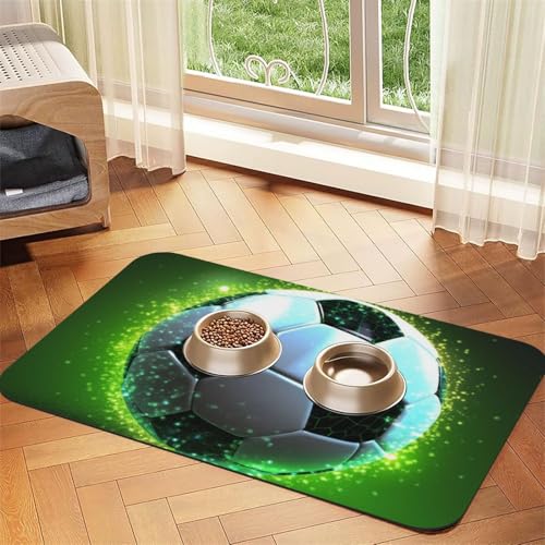 Coole Fußball-Füttermatte, saugfähiges PU-Leder, für Hunde und Katzen, schützt den Boden, rutschfeste Gummi-Unterseite, leicht zu reinigen, 40 x 60 cm Coole Fußball-Füttermatte, saugfähiges PU-Leder, für Hunde und Katzen, schützt den Boden, rutschfeste Gummi-Unterseite, leicht zu reinigen, 40 x 60 cm von FJWSLCH