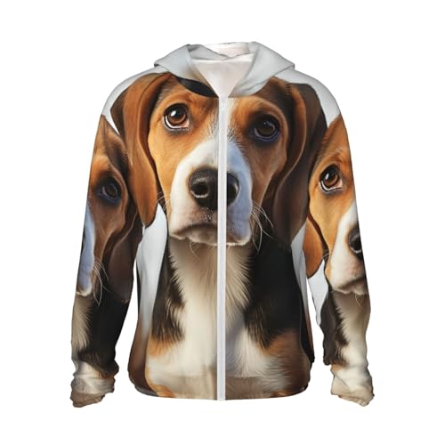 FJWSLCH Herren-Kapuzenjacke mit LSF 50+, langärmelig, Outdoor, niedlicher Beagle-Hund, Sonnenshirt für Damen, Reißverschluss, Schwarz, Größe XXL FJWSLCH Herren-Kapuzenjacke mit LSF 50+, langärmelig, Outdoor, niedlicher Beagle-Hund, Sonnenshirt für Damen, Reißverschluss, Schwarz, Größe XXL von FJWSLCH
