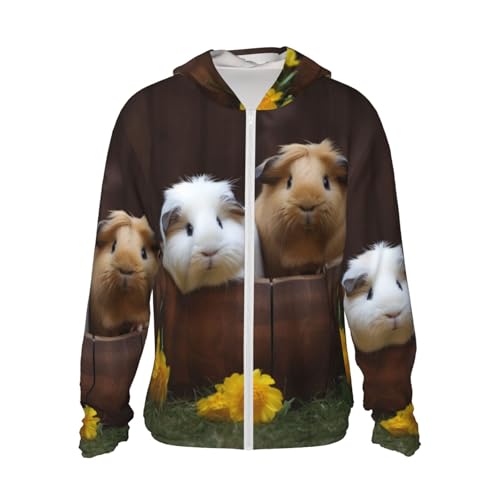 FJWSLCH Herren-Kapuzenjacke mit LSF 50+, langärmelig, für draußen, Meerschweinchen, Sonnenshirt für Damen, Reißverschluss, Schwarz, Größe M FJWSLCH Herren-Kapuzenjacke mit LSF 50+, langärmelig, für draußen, Meerschweinchen, Sonnenshirt für Damen, Reißverschluss, Schwarz, Größe M von FJWSLCH