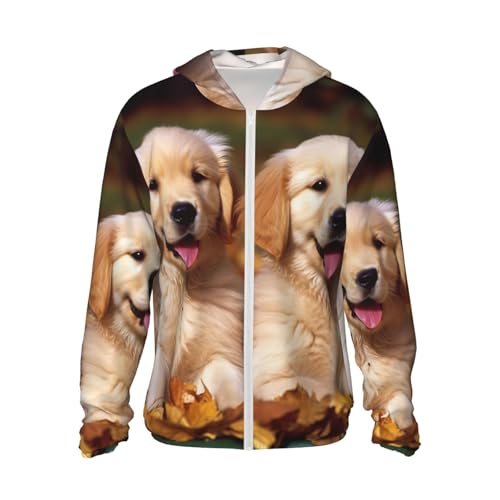FJWSLCH Herren UPF 50+ Sonnenschutz Hoodie Jacke Langarm Outdoor Golden Retriever Hunde Welpen Haustiere Sonnenshirt, Schwarz, S FJWSLCH Herren UPF 50+ Sonnenschutz Hoodie Jacke Langarm Outdoor Golden Retriever Hunde Welpen Haustiere Sonnenshirt, Schwarz, S von FJWSLCH
