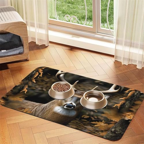 Futtermatte für Haustiere, Camouflage, saugfähig, PU-Leder, für Hunde und Katzen, schützt den Boden, rutschfeste Gummi-Unterseite, leicht zu reinigen, 40 x 60 cm Futtermatte für Haustiere, Camouflage, saugfähig, PU-Leder, für Hunde und Katzen, schützt den Boden, rutschfeste Gummi-Unterseite, leicht zu reinigen, 40 x 60 cm von FJWSLCH