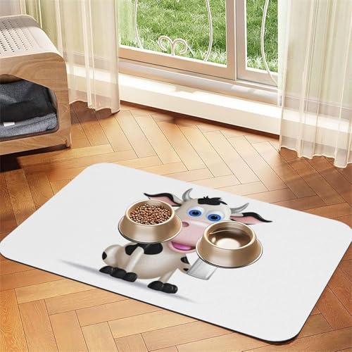 Futtermatte für Haustiere, Cartoon-Milch, Kuh, saugfähig, PU-Leder, für Hunde und Katzen, enthält verschüttete Flüssigkeiten, schützt Böden, rutschfeste Gummi-Unterseite, leicht zu reinigen, 40 x 60 Futtermatte für Haustiere, Cartoon-Milch, Kuh, saugfähig, PU-Leder, für Hunde und Katzen, enthält verschüttete Flüssigkeiten, schützt Böden, rutschfeste Gummi-Unterseite, leicht zu reinigen, 40 x 60 von FJWSLCH