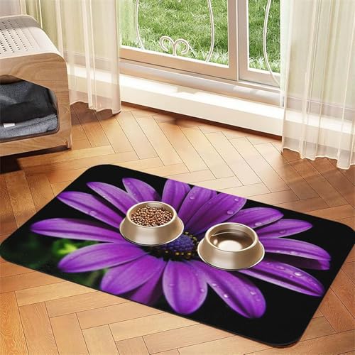 Futtermatte für Haustiere, saugfähiges PU-Leder, für Hunde und Katzen, mit Flecken, schützt Böden, rutschfeste Gummi-Unterseite, leicht zu reinigen, 30 x 45 cm, Violett Futtermatte für Haustiere, saugfähiges PU-Leder, für Hunde und Katzen, mit Flecken, schützt Böden, rutschfeste Gummi-Unterseite, leicht zu reinigen, 30 x 45 cm, Violett von FJWSLCH