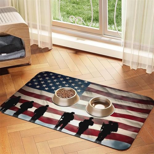 Futtermatte für Haustiere mit amerikanischer Flagge, saugfähig, PU-Leder, für Hunde und Katzen, schützt Böden, rutschfeste Gummi-Unterseite, leicht zu reinigen, 30 x 45 cm Futtermatte für Haustiere mit amerikanischer Flagge, saugfähig, PU-Leder, für Hunde und Katzen, schützt Böden, rutschfeste Gummi-Unterseite, leicht zu reinigen, 30 x 45 cm von FJWSLCH