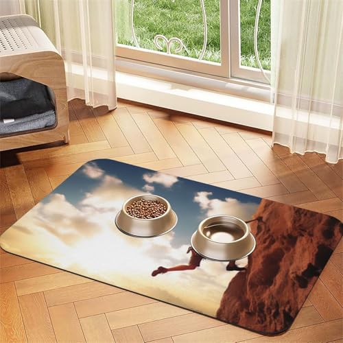 Futtermatte für Klettersport, saugfähiges PU-Leder, für Hunde und Katzen, schützt den Boden, rutschfeste Gummi-Unterseite, leicht zu reinigen, 30 x 45 cm Futtermatte für Klettersport, saugfähiges PU-Leder, für Hunde und Katzen, schützt den Boden, rutschfeste Gummi-Unterseite, leicht zu reinigen, 30 x 45 cm von FJWSLCH