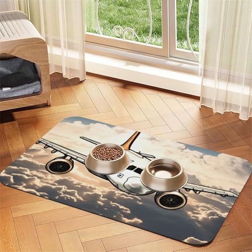 Futtermatte für fliegende Haustiere, saugfähiges PU-Leder, für Hunde und Katzen, schützt den Boden, rutschfeste Gummi-Unterseite, leicht zu reinigen, 40 x 60 cm Futtermatte für fliegende Haustiere, saugfähiges PU-Leder, für Hunde und Katzen, schützt den Boden, rutschfeste Gummi-Unterseite, leicht zu reinigen, 40 x 60 cm von FJWSLCH