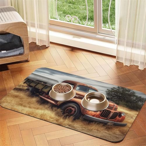 Haustier-Futtermatte, saugfähiges PU-Leder, für Hunde und Katzen, schützt den Boden, rutschfeste Gummi-Unterseite, leicht zu reinigen, 40 x 60 cm Haustier-Futtermatte, saugfähiges PU-Leder, für Hunde und Katzen, schützt den Boden, rutschfeste Gummi-Unterseite, leicht zu reinigen, 40 x 60 cm von FJWSLCH