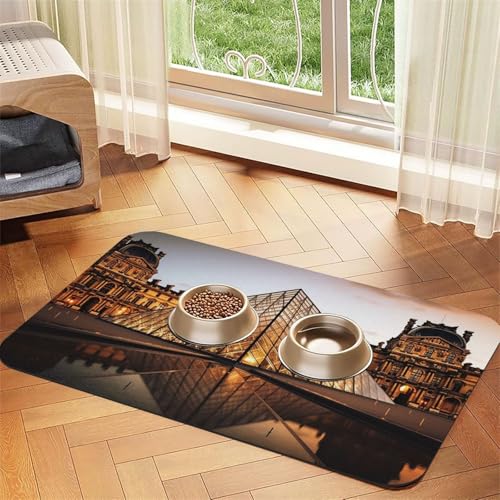 Louvre Museum in Paris Futtermatte für Haustiere, saugfähig, PU-Leder, für Hunde und Katzen, enthält verschüttete Flüssigkeiten, schützt Böden, rutschfeste Gummi-Unterseite, leicht zu reinigen, 40 x Louvre Museum in Paris Futtermatte für Haustiere, saugfähig, PU-Leder, für Hunde und Katzen, enthält verschüttete Flüssigkeiten, schützt Böden, rutschfeste Gummi-Unterseite, leicht zu reinigen, 40 x von FJWSLCH