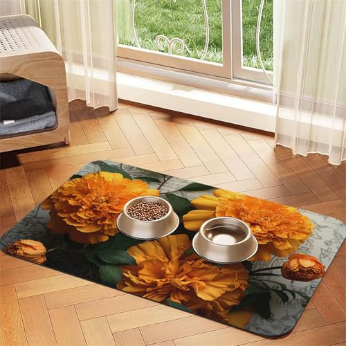 Marigold Haustier-Futtermatte, saugfähig, PU-Leder, für Hunde und Katzen, enthält verschüttete Flüssigkeiten, schützt Böden, rutschfeste Gummi-Unterseite, leicht zu reinigen, 40 x 60 cm Marigold Haustier-Futtermatte, saugfähig, PU-Leder, für Hunde und Katzen, enthält verschüttete Flüssigkeiten, schützt Böden, rutschfeste Gummi-Unterseite, leicht zu reinigen, 40 x 60 cm von FJWSLCH