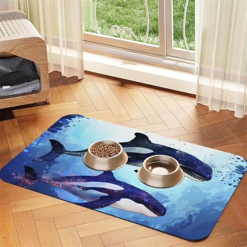 Orca Futtermatte für Haustiere, saugfähig, PU-Leder, für Hunde und Katzen, schützt Böden, rutschfeste Hundenapf-Matten, leicht zu reinigen, 40 x 60 cm von FJWSLCH