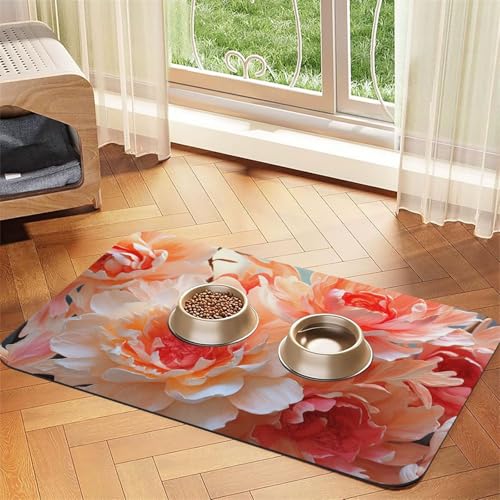 Pfirsichfarbene Futtermatte für Haustiere, saugfähig, PU-Leder, für Hunde und Katzen, schützt den Boden, rutschfeste Gummi-Unterseite, leicht zu reinigen, 30 x 45 cm Pfirsichfarbene Futtermatte für Haustiere, saugfähig, PU-Leder, für Hunde und Katzen, schützt den Boden, rutschfeste Gummi-Unterseite, leicht zu reinigen, 30 x 45 cm von FJWSLCH