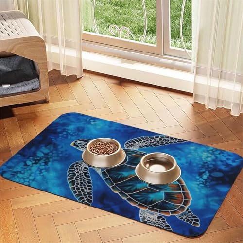 Sea Turtle-Blue Futtermatte für Haustiere, saugfähiges PU-Leder, für Hunde und Katzen, enthält verschüttete Flüssigkeiten, schützt Böden, rutschfeste Gummi-Unterseite, leicht zu reinigen, 40 x 60 cm Sea Turtle-Blue Futtermatte für Haustiere, saugfähiges PU-Leder, für Hunde und Katzen, enthält verschüttete Flüssigkeiten, schützt Böden, rutschfeste Gummi-Unterseite, leicht zu reinigen, 40 x 60 cm von FJWSLCH