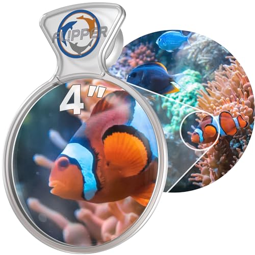 FL!PPER DeepSee 10,2 cm Viewer – klare Linse und magnetische Lupe für Aquarien – Aquarium-Lupe für Korallenriff-Aquarium – magnetische Lupe ideal für Fotografie (klar, STD 10,2 cm) von FL!PPER
