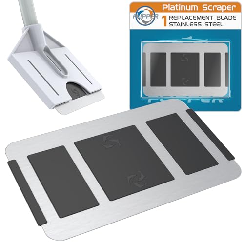 Flipper Aquarium Algenschaber Klingen | Platin-Edelstahl-Klingen für Schaber | Algenentferner für Aquarien – Ersatzklinge aus Edelstahl für Glasbecken – Aquarium-Reiniger-Klingenkarte von FL!PPER