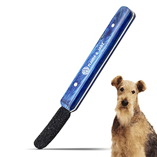 FLAMIA & JABZ Abisolierstein aus Metall, mit Diamantkante, für Hunde, Katzen und Haustiere, mit Holzgriff (grob) von FLAMIA & JABZ