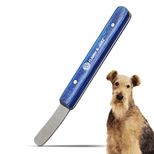 FLAMIA & JABZ Abisolierstein aus Metall, mit Diamantkante für Hunde, Katzen und Haustiere, mit Holzgriff (fein) von FLAMIA & JABZ