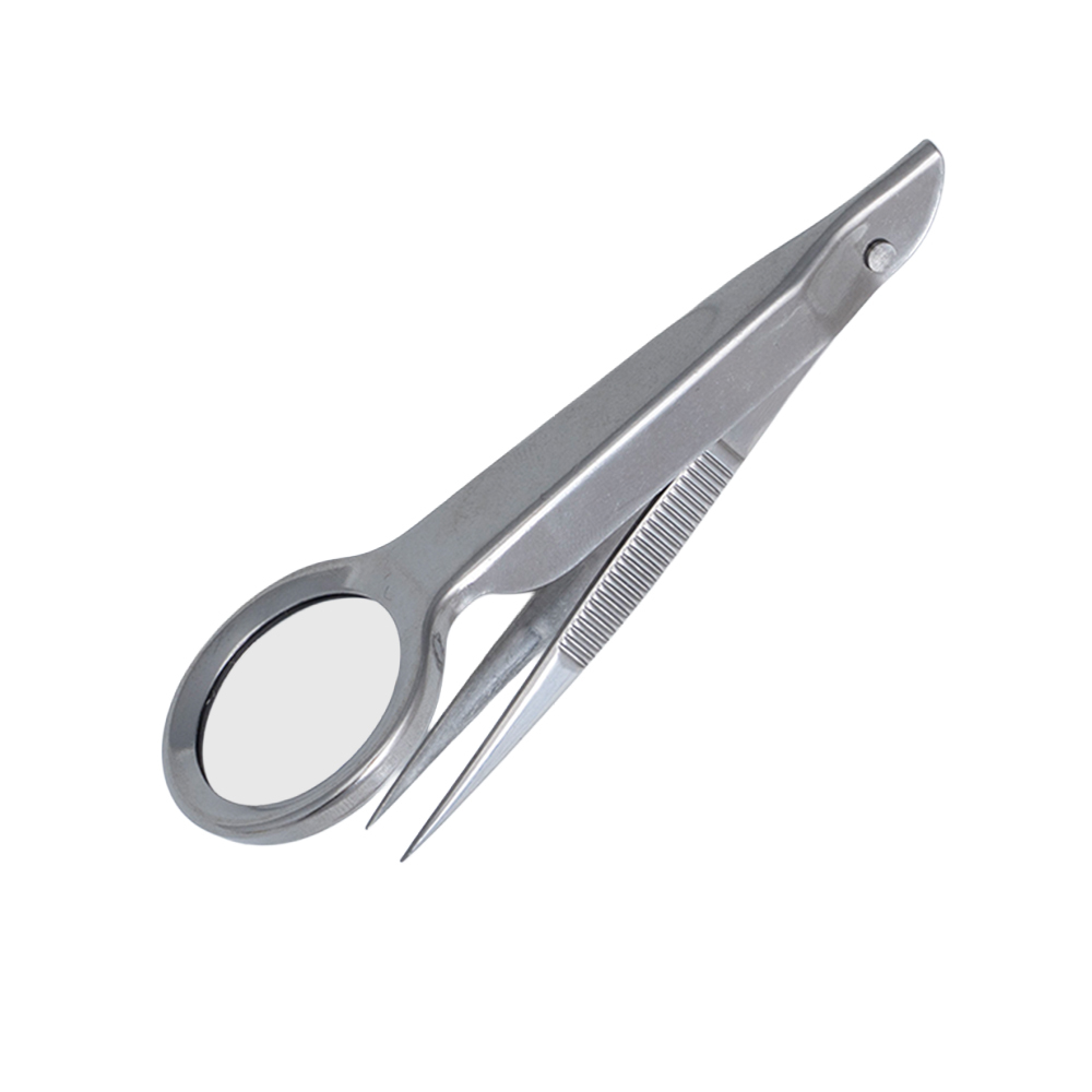 FLAMINGO™ Pinzette mit Lupe Lookie silber, Länge: ca. 9,5 cm von FLAMINGO™