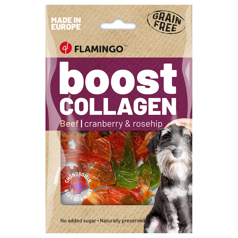 Flamingo Boost Collagen Chips mit Rind - Sparpaket: 3 x 60 g von FLAMINGO