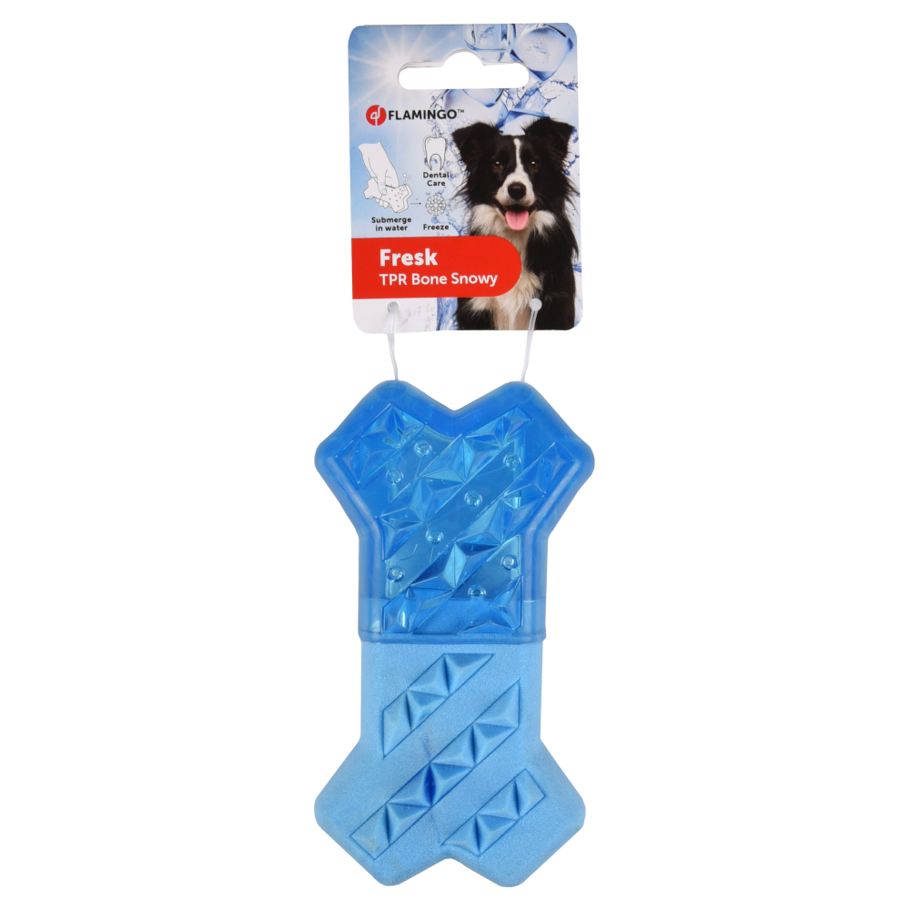 Flamingo Hundespielzeug Snowy Bone, blau - L 13,3 x B 7,4 x H 3,8 cm von FLAMINGO