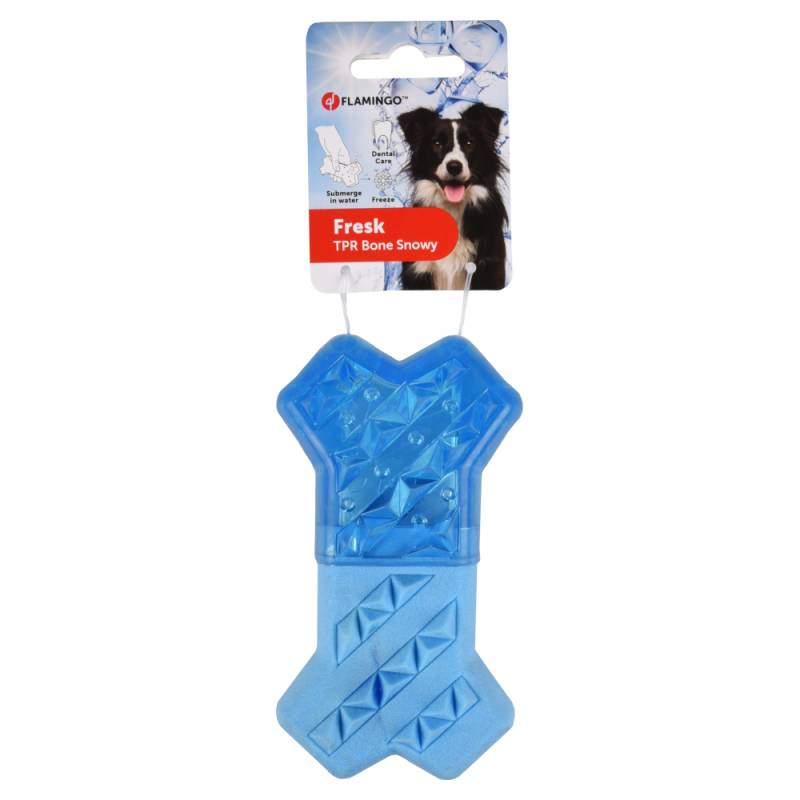 Flamingo Hundespielzeug Snowy Bone, blau - L 13,3 x B 7,4 x H 3,8 cm von FLAMINGO