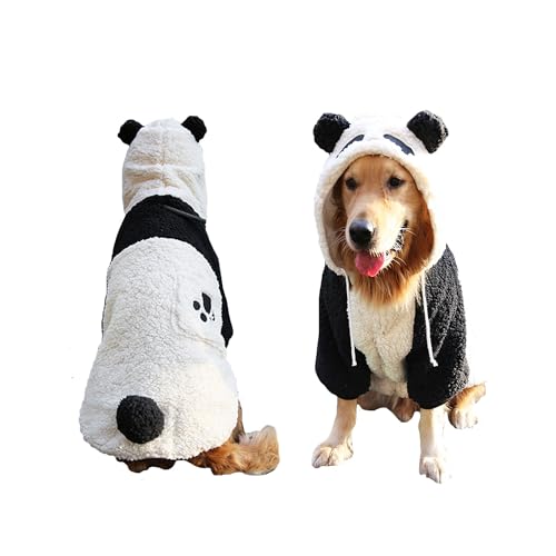 FLAdorepet Halloween-Kostüm für große Hunde, Panda-Kostüm, warme Winterjacke, Mantel, lustige Kleidung für mittelgroße und große Hunde, Labrador, Husky, Beagle (Panda, Größe 30 - 40 kg) von FLAdorepet