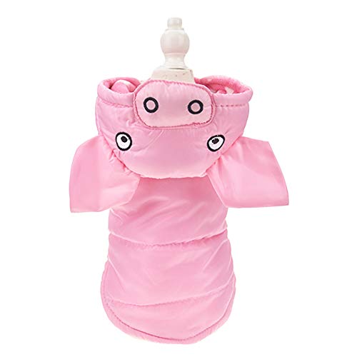 FLAdorepet Pinkes Schweinekostüm für Hunde, Ferkel, Halloween, Urlaub, Wintermantel, Schneeanzug, Kleidung für kleine, mittelgroße und große Hunde (Schwein, XL) von FLAdorepet