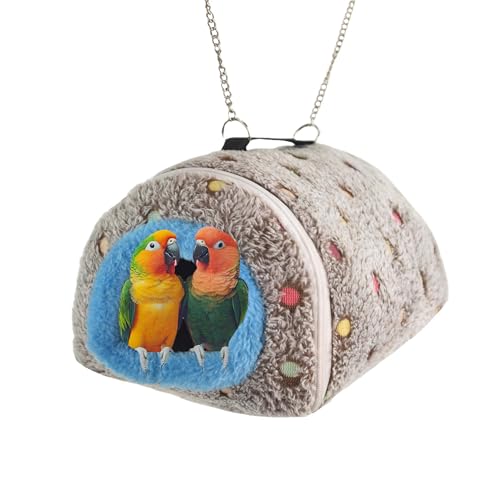 FLAdorepet Winter-Vogelbett, warmes Vogelbett, Papageiennest, Haus, Hängematte, Plüsch, Kuschel-Sittiche, Nymphensittiche, Höhle, Bett, Spielzeug für Sittiche, Wellensittiche, Vogelkäfig-Zubehör (grau FLAdorepet Winter-Vogelbett, warmes Vogelbett, Papageiennest, Haus, Hängematte, Plüsch, Kuschel-Sittiche, Nymphensittiche, Höhle, Bett, Spielzeug für Sittiche, Wellensittiche, Vogelkäfig-Zubehör (grau von FLAdorepet