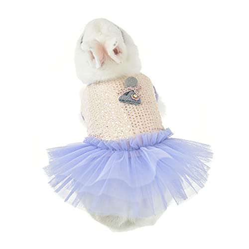 Süßes Kaninchenkleid für Mini-Hunde, Chinchilla, Oster-Kostüm, Outfits, XXS Hundekleidung (XS (Brustumfang 27,9 cm), lila) von FLAdorepet