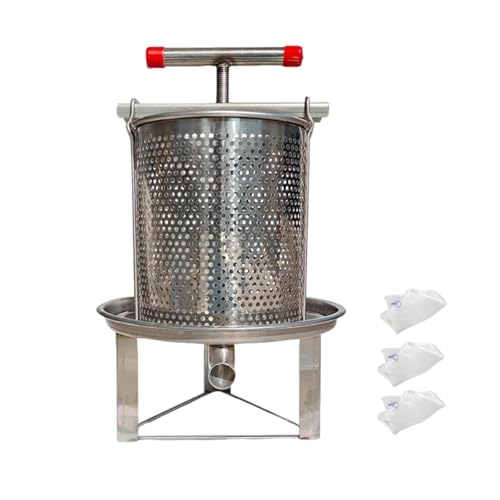 FLCPJGV Honigpressgerät für Die Obstweinproduktion, Manuelle Traubenpresse, Einfacher Brecher, 3 Filtersiebe von FLCPJGV