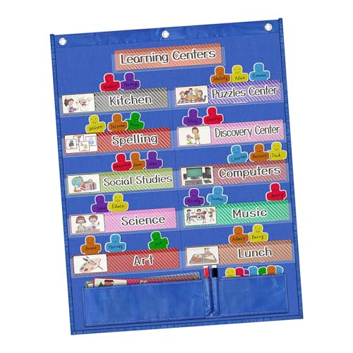 FLCPJGV Stecktafel Als Tagesplaner Und Unterrichtsmaterial Lernkalender Und Wandtasche Praktisches Managementwerkzeug Aus Stoff für Die Strukturierung des Sch, Blau von FLCPJGV