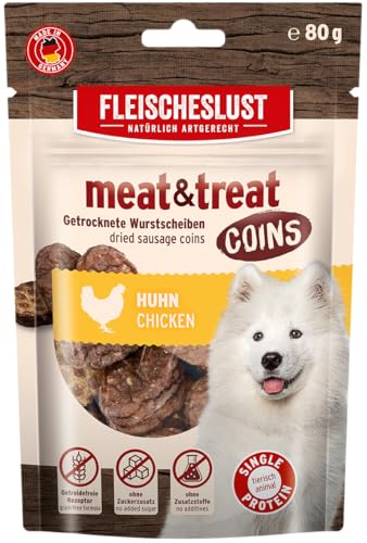 Meat&Treat Coins Huhn (10x100g), Hundeleckerli getreidefrei, Hunde-Snack fürs Hundetraining, Ergänzungsfutter, Trockensnack von Fleischeslust von FLEISCHESLUST NATÜRLICH ARTGERECHT