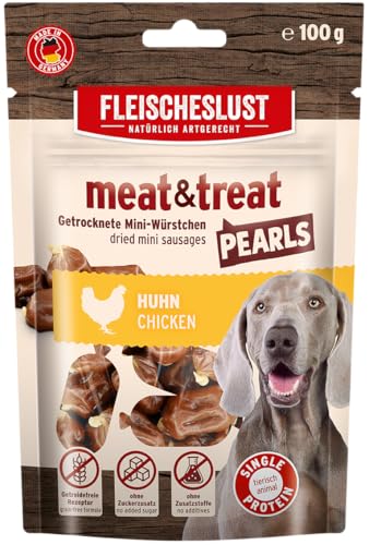 Meat&Treat Pearls Huhn (10x100g), Hundeleckerli getreidefrei, Hunde-Snack fürs Hundetraining, Ergänzungsfutter, Trockensnack von Fleischeslust von FLEISCHESLUST NATÜRLICH ARTGERECHT