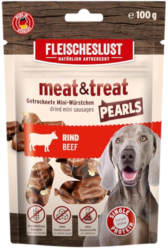 Meat&Treat Pearls Rind (10x100g), Hundeleckerli getreidefrei, Hunde-Snack fürs Hundetraining, Ergänzungsfutter, Trockensnack von Fleischeslust von FLEISCHESLUST NATÜRLICH ARTGERECHT