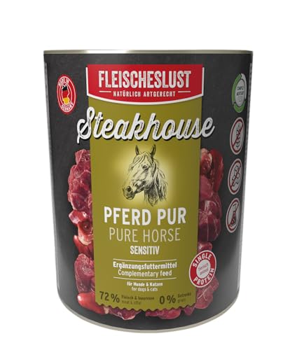 Steakhouse Pferd pur sensitives Ergänzungsfutter (6x800g) von FLEISCHESLUST NATÜRLICH ARTGERECHT