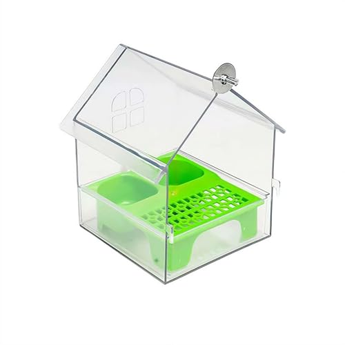 Ausziehbarer externer Futterspender für Papageien, Vogelkäfig-Futterspender zum Baden, transparente Wellensittich-Futterspender für Käfige, Drahtgeflecht Voliere zum Aufhängen, einfach zu befüllen und von FLKWOP