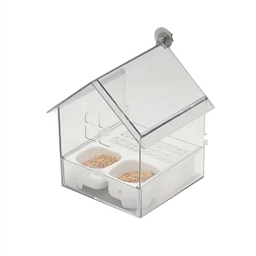 Ausziehbarer externer Futterspender für Papageien, Vogelkäfig-Futterspender zum Baden, transparente Wellensittich-Futterspender für Käfige, Drahtgeflecht Voliere zum Aufhängen, einfach zu befüllen und von FLKWOP