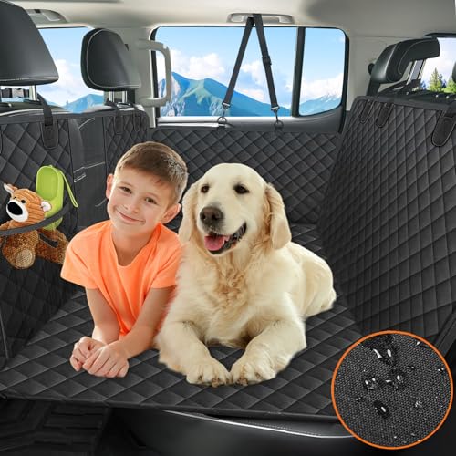 FLNKZEM Hunde-Autositzbezug für Rücksitz, wasserdichter Hunde-Autositzbezug mit harter Stützplatte, strapazierfähig, kratzfest, rutschfest, weiche Hundehängematte für Auto, SUV, LKW – Schwarz FLNKZEM Hunde-Autositzbezug für Rücksitz, wasserdichter Hunde-Autositzbezug mit harter Stützplatte, strapazierfähig, kratzfest, rutschfest, weiche Hundehängematte für Auto, SUV, LKW – Schwarz von FLNKZEM