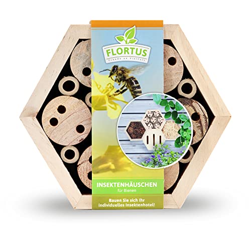 FLORTUS Insektenhotel Bienen | naturbelassenes Bienenhotel 15 x 13 x 6 cm | Wildbienenhotel für den Garten zum Aufhängen | Bienenhaus Nützlingshotel FLORTUS Insektenhotel Bienen | naturbelassenes Bienenhotel 15 x 13 x 6 cm | Wildbienenhotel für den Garten zum Aufhängen | Bienenhaus Nützlingshotel von FLORTUS Freude an Vielfalt