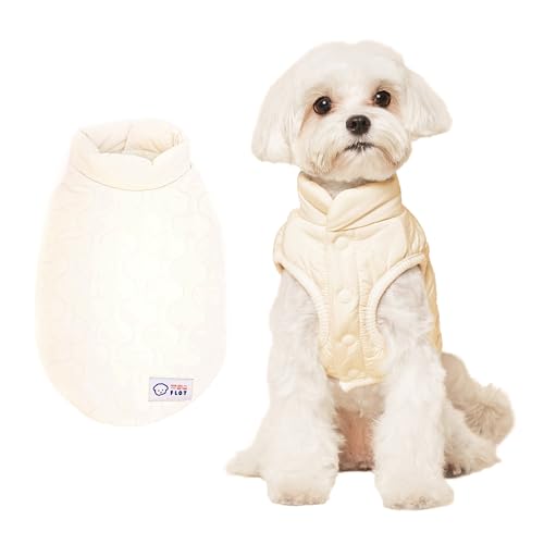 FLOT Designer-Hunde-Pufferweste, leicht, warm, bequem, Premium-Materialien, maßgeschneiderte Passform, entworfen und hergestellt in Korea, Größe L von FLOT