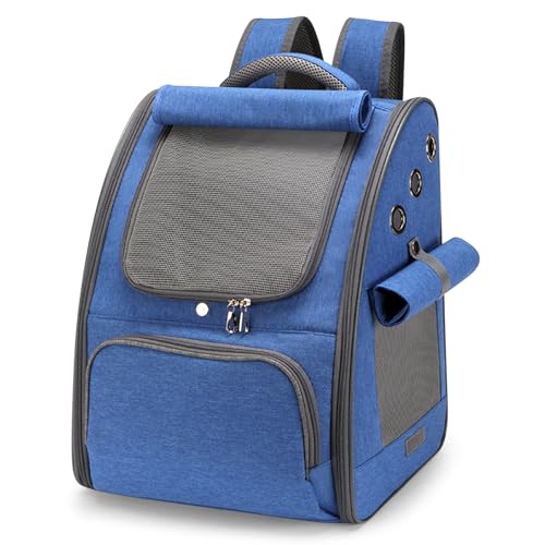FLOVIPPET Hunderucksack, Haustierträger für Katzen Hunde, Faltbarer Haustier Rucksack für Kleine Hunde, Welpenrucksack mit Abnehmbarer Plüschmatratze, Hundetragerucksack für Reisen Camping (Blau) FLOVIPPET Hunderucksack, Haustierträger für Katzen Hunde, Faltbarer Haustier Rucksack für Kleine Hunde, Welpenrucksack mit Abnehmbarer Plüschmatratze, Hundetragerucksack für Reisen Camping (Blau) von FLOVIPPET