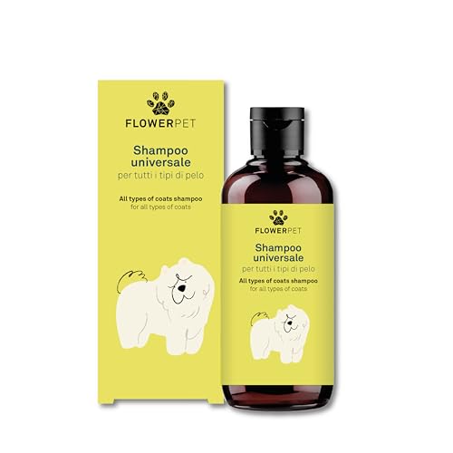 FLOWER PET, Universal-Shampoo für Hunde, ideal für alle Haartypen, für häufiges Waschen, reinigt und desinfiziert tiefenwirksam, verleiht Glanz, mit Extrakten aus Hanf, Malve und Teebaum, 250 ml FLOWER PET, Universal-Shampoo für Hunde, ideal für alle Haartypen, für häufiges Waschen, reinigt und desinfiziert tiefenwirksam, verleiht Glanz, mit Extrakten aus Hanf, Malve und Teebaum, 250 ml von FLOWER PET