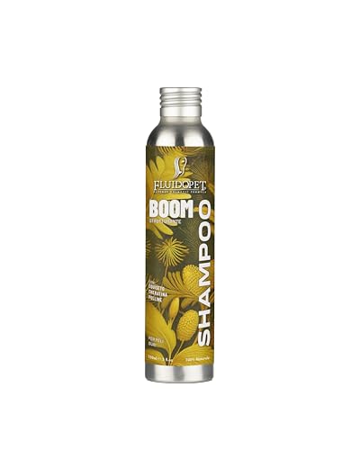 Boom Struktur-Shampoo – FluidoPet für Hunde mit rauem und hartem Fell. Erhältlich in den Größen 150 ml, 500 ml und 5 Liter (150 ml) von FLUIDOPET