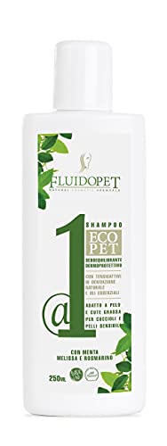 FLUIDOPET NATURAL COSMETIC FORMULA Eco Pet Shampoo @1 – Stufe 1 – Sebo-Ausgleichs- und Entfettungsmittel, 250 ml. von FLUIDOPET