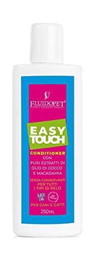 FLUIDOPET Natural Cosmetic Formula Easy Touch Conditioner - Quick Groom Hundespülung geeignet für alle Hunde und Katzenhaare mit reinen Extrakten aus Kokosöl und Macadamia 250 ml FLUIDOPET Natural Cosmetic Formula Easy Touch Conditioner - Quick Groom Hundespülung geeignet für alle Hunde und Katzenhaare mit reinen Extrakten aus Kokosöl und Macadamia 250 ml von FLUIDOPET