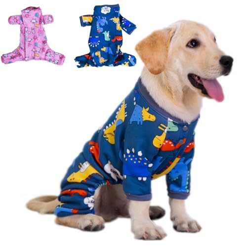 Flying Tail Fleece-Innenschlafanzug für Hunde, niedlicher Herz-Pyjama, Welpen-Overall, warm, weich, Urlaubskleidung für kleine, mittelgroße und große Katzen und Hunde (Blau, M) von FLYING TAIL