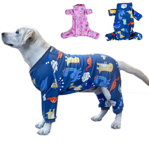 Flying Tail Fleece-Innenschlafanzug für Hunde, niedlicher Hunde-Herz-Pyjama, Welpen-Overall, warm, weich, Urlaubskleidung für kleine, mittelgroße und große Katzen und Hunde (Blau, XXL) von FLYING TAIL